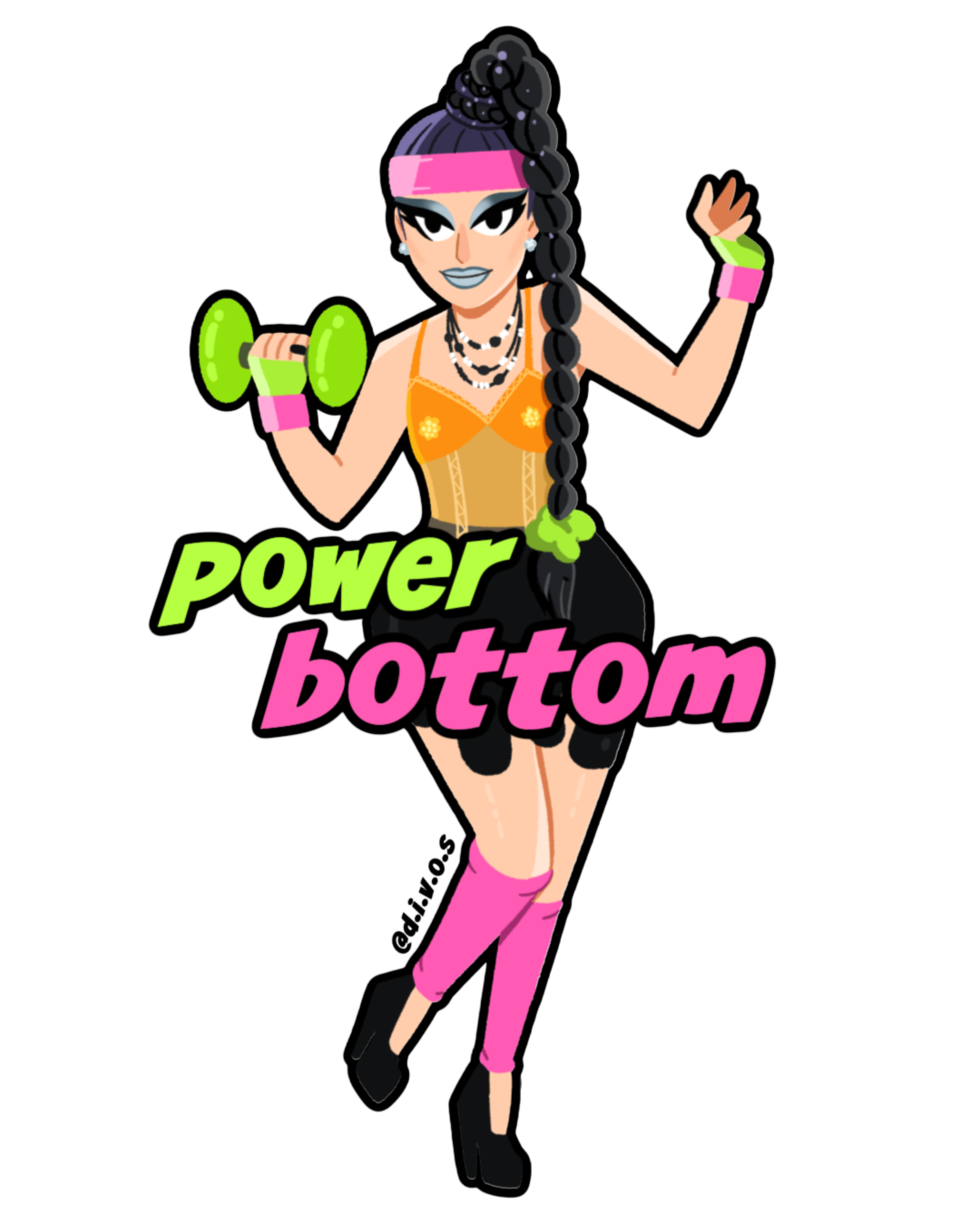 "Power Bottom" DIVOS - Drag Queen Die Cut Waterproof UV Vinyl Sticker