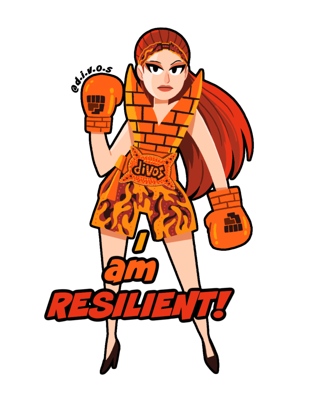 "I Am Resilient" DIVOS - Drag Queen Die Cut Waterproof UV Vinyl Sticker