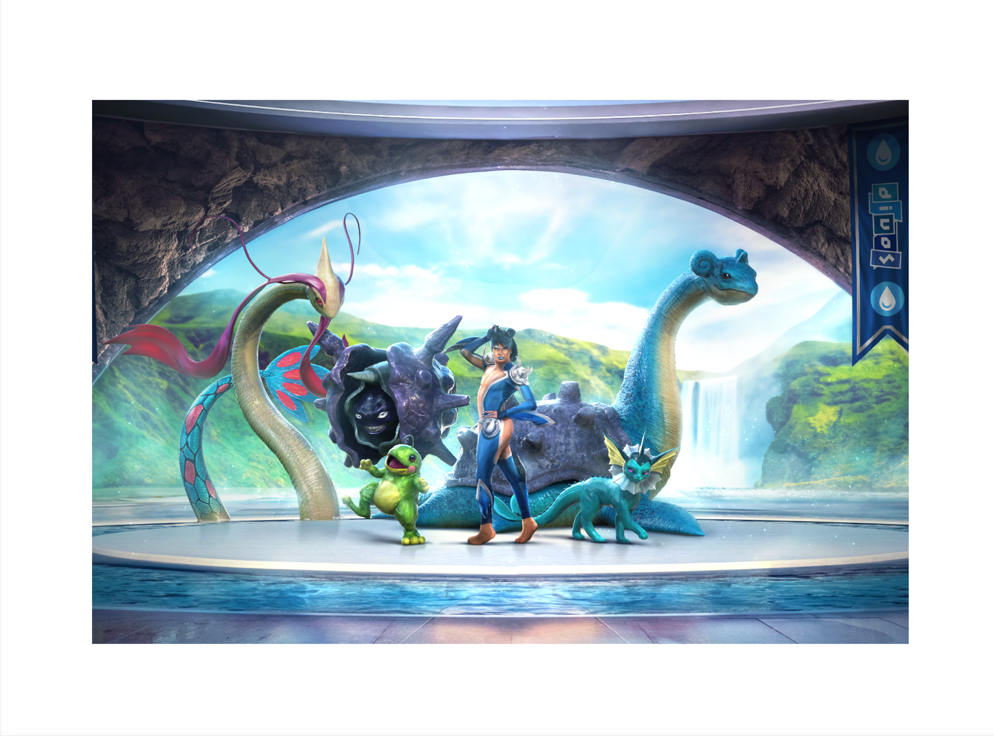 Water Type Gym Leader DIVOS - (Close-Up) 6x9 Art Print