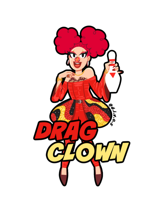 "Drag Clown" DIVOS - Drag Queen Die Cut Waterproof UV Vinyl Sticker