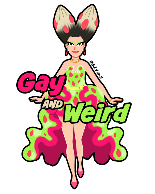 "Gay and Weird" DIVOS - Drag Queen Die Cut Waterproof UV Vinyl Sticker