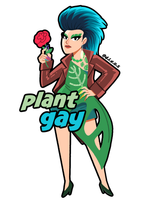 "Plant Gay" DIVOS - Drag Queen Die Cut Waterproof UV Vinyl Sticker
