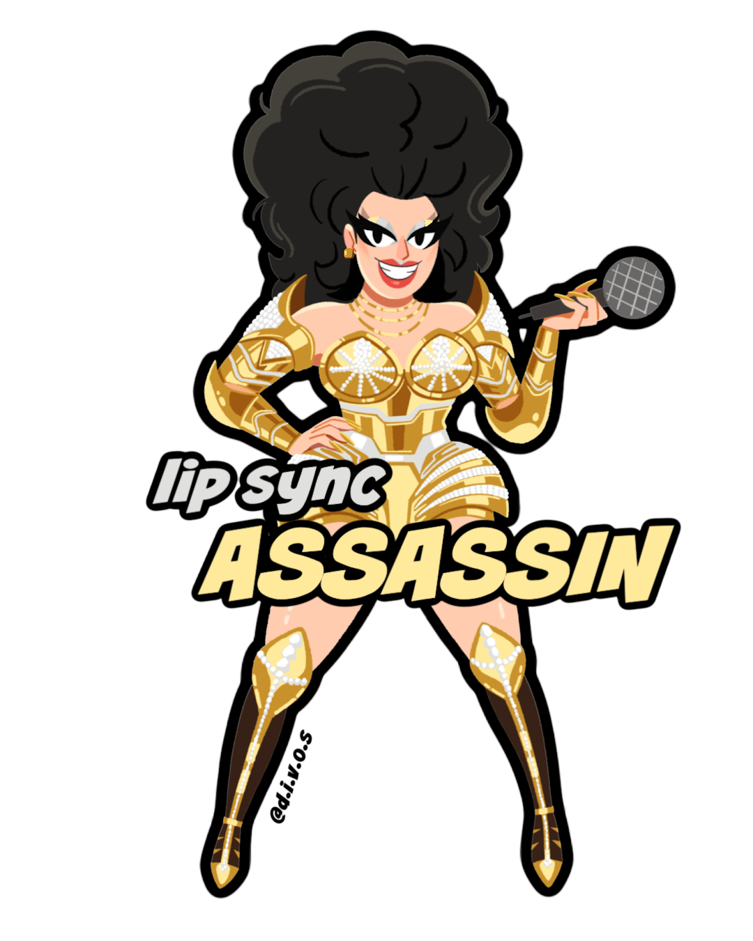 "Lip Sync Assassin" DIVOS - Drag Queen Die Cut Waterproof UV Vinyl Sticker