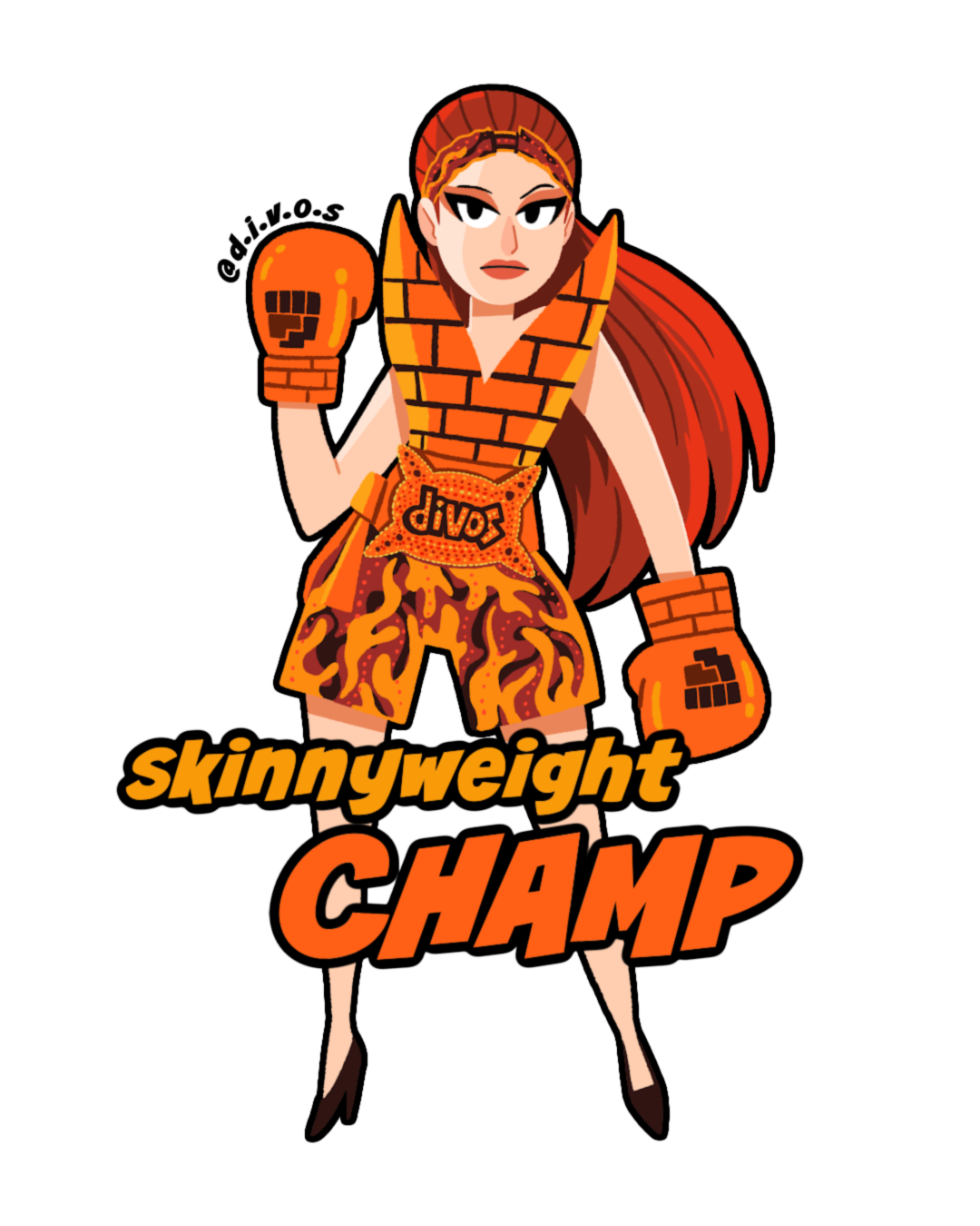"Skinnyweight Champ" DIVOS - Drag Queen Die Cut Waterproof UV Vinyl Sticker