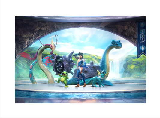 Water Type Gym Leader DIVOS - (Close-Up) 6x9 Art Print